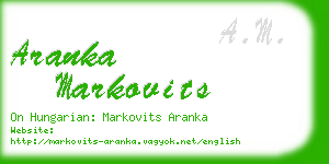 aranka markovits business card